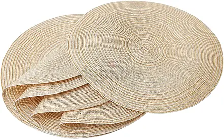 5 PCS Elegant Round Placemats for Chic Dining (Heat Resistant)