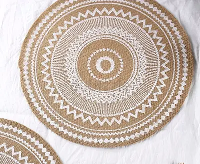 6 PCS Beautiful Handcrafted Round Jute Placemats