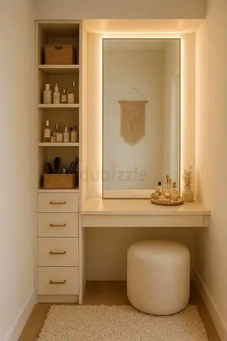 Elegant Makeup Vanity with Storage