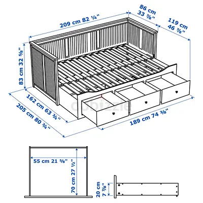 Ikea Stylish and Functional Bed with Storage Drawers