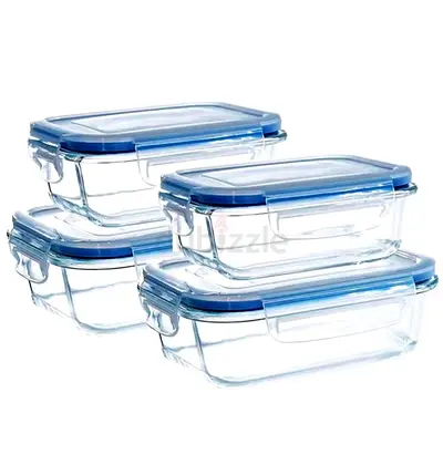 Set of 4 Airtight Glass Storage Containers
