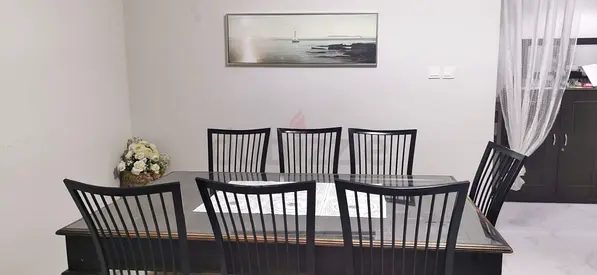 Elegant Dining Set with Six Chairs for Sale