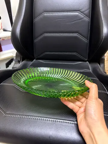 Vintage Green Glass Small Tray
