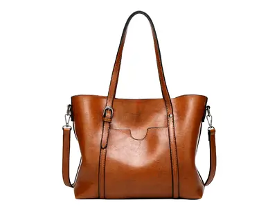 Elegant Brown Leather Tote Bag for Everyday Use