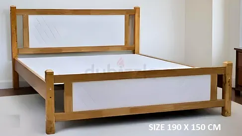 Stylish and Sturdy 150x190 cm Wooden Bed for Sale
