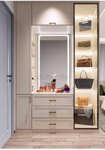 Stylish Modern Dressing Table with Storage and Mirror