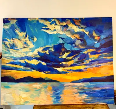 Beautiful Sunset Landscape Painting