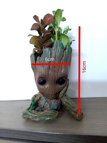 Adorable Groot Planter Figurine with Live Plant(fittonia)