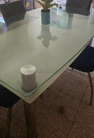 Modern Glass Dining Table with Chairs