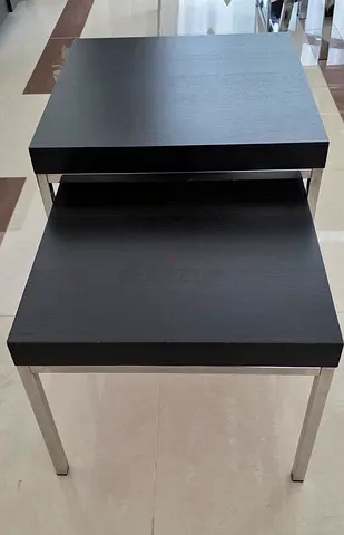 Coffe Table - Nest Side Tables.  Black Brown and Steinless steal