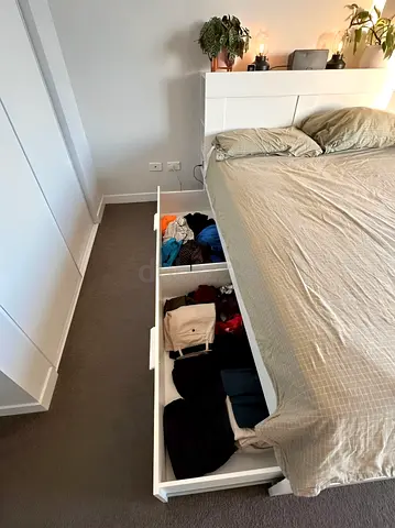 IKEA Brimness Queen size bed frame with mattress