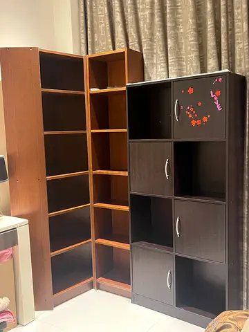 - wooden wardrobe, brown