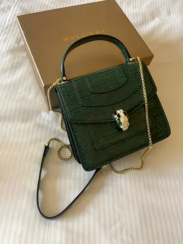 Elegant Bvlgari Green Handbag for Sale