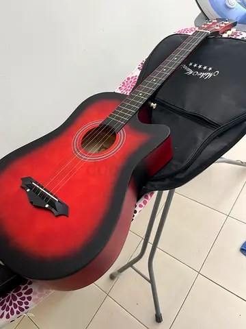 Beautiful Acoustic Guitar - Red and Black Finish