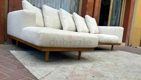 Stylish L-Shaped Fabric Sofa in Great Condition