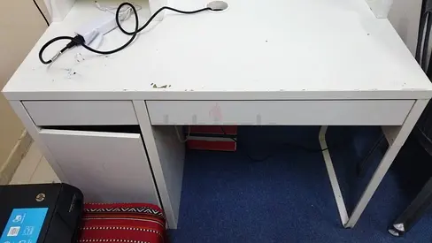 Stylish White Study Table with Drawer