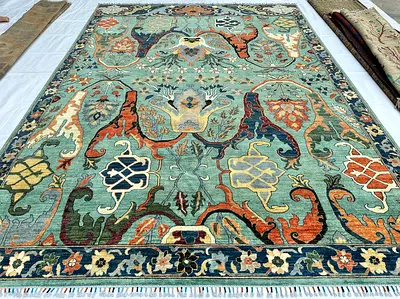 277 x 377 cm | New Handmade Turquoise Garrius Bidjar Carpet Wool