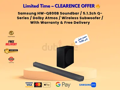 Samsung HW-Q800B Soundbar / 5.1.2ch Q-Series / Dolby Atmos / Wireless Subwoofer /