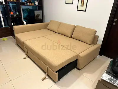 IKEA Friheten L-shape sofa bed beige color