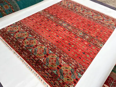 170 x 240 cm | New Handmade Salmon Orange Khorjin Carpet Wool