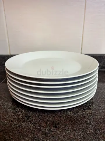 Ikea White Dinner Plates (Set of 8)