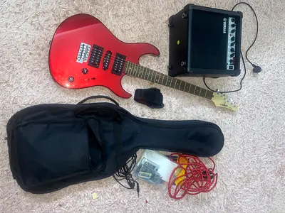 Yamaha Electric Guitar with Amplifier and Accessories