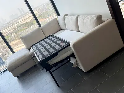 Excellent perfect condition Ikea vimle lshape sofabed with footstool