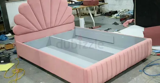 Charming Pink Velvet Bed Frame with Storage