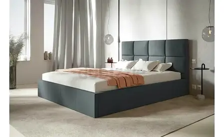 Gray upholstered queen bed frame with mattress queen size bed storage bed family bed double bed