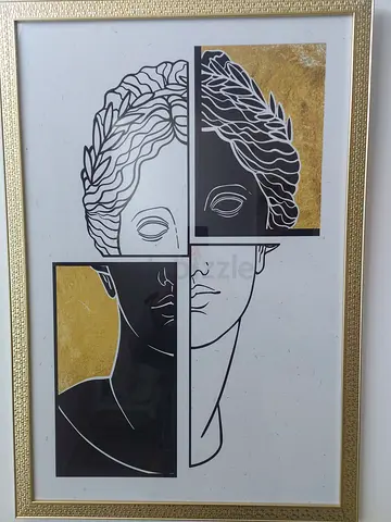 Contemporary Art Frame with Gold Accents