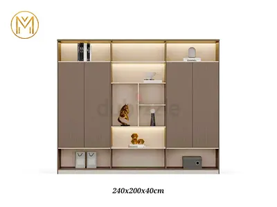 Elegant Modern Storage Cabinet with LED Accent Lighting