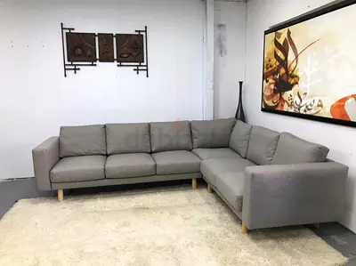 Ikea norseborg corner six seat sofa in light gray