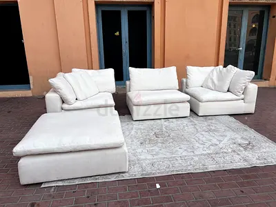 Elegant White Modular Sofa Set for Sale