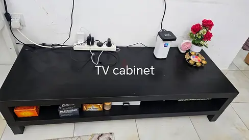 Stylish Black TV Cabinet with Storage