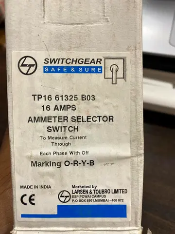 Ammeter Selector Switch - 16 Amps by Larsen  Toubro