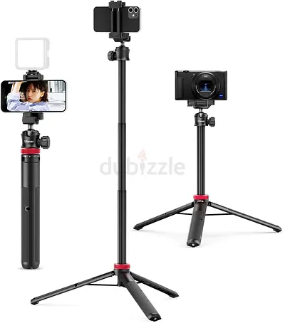 ULANZI MT-44 Extendable Phone Tripod, 59 Selfie Stick Vlog Stand with 2 in 1 Phone Clip, ( Fix Pric