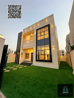 A beautiful and stunning modern villa in the Al Zahia area of Ajman, consisting of two floors and a