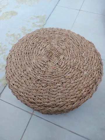 Handcrafted Natural Woven Pouf for Cozy Living Spaces