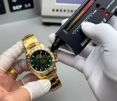 Elegant Gold Watch with Green Dial