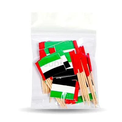 UAE Flag Toothpicks – 1 Packet, Mini Decorative Flag Picks for Food, Cupcakes, and Party Decorations