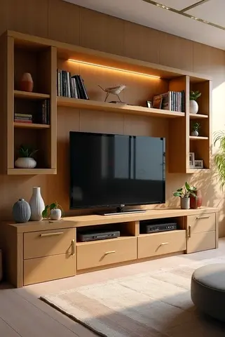 Modern Wooden Entertainment Center