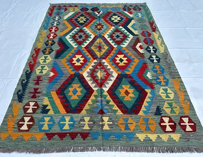 150 x 200 cm | new Handmade Kilim Turkmen Design Flat Weave