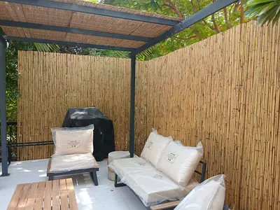 Thicker bamboo fence