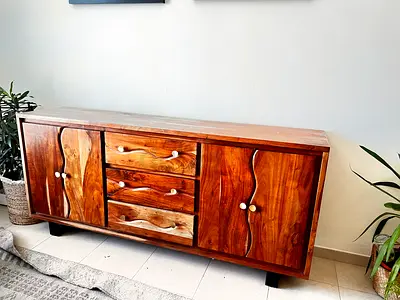 .Beautiful Handcrafted Wood Sideboard with Storage  Marina Home