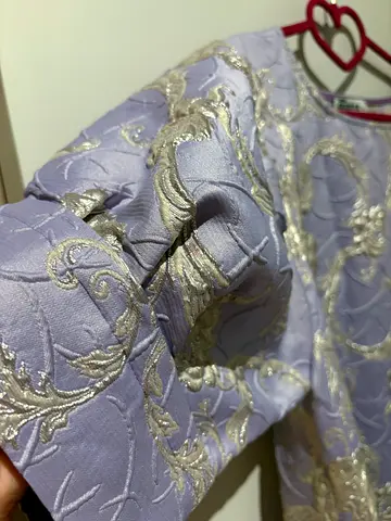 Elegant Embroidered Dress in Lavender