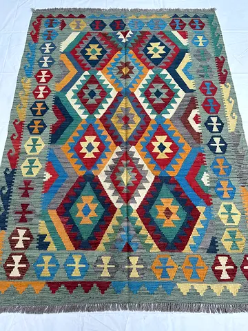 150 x 200 cm | new Handmade Kilim Turkmen Design Flat Weave