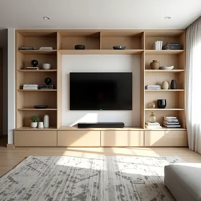 Modern Entertainment Center with Shelves