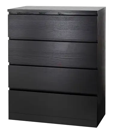 MALM - chest of 4 drawers 80x100cm - Black