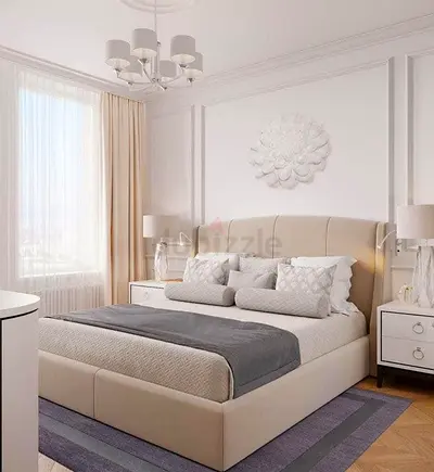 Elegant Bed with Stylish Headboard