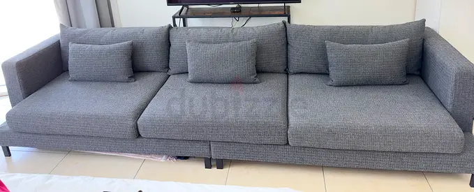 Comfortable Gray 3-Seater Sofa for Sale